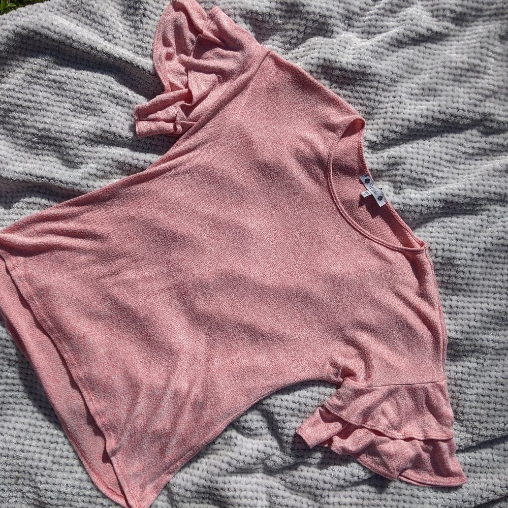 Wilde Coral Pink Knit Shirt Size S
